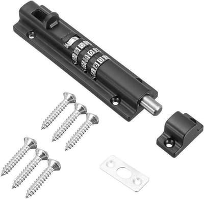 Schuifdeur Boutslot - Combinatie Grendel - Poort Beveiligen - Sleutelloze Toegang - 130 mm Lengte - Zwart