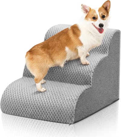 Hondentrap - Huisdier trap - Huisdier comfort - Hoge dichtheid schuim - 40 cm hoog - Grijs