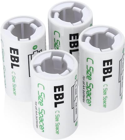 Accu-adapter voor Baby C batterij - 4 stuks AA naar Baby C converters
