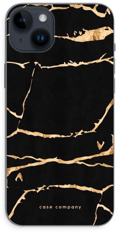 Case Company® - Hoesje geschikt voor iPhone 14 Plus hoesje - Gouden marmer - Soft Cover Telefoonhoesje - Bescherming aan alle Kanten en Schermrand