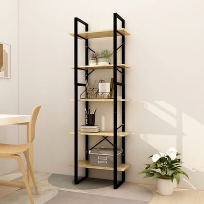 vidaXL - Boekenkast - met - 5 - schappen - 60x30x175 - cm - massief - grenenhout