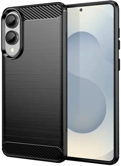 Hoesje geschikt voor Samsung Galaxy S25 Edge - Techsuit Carbon Silicone Back Cover - Zwart