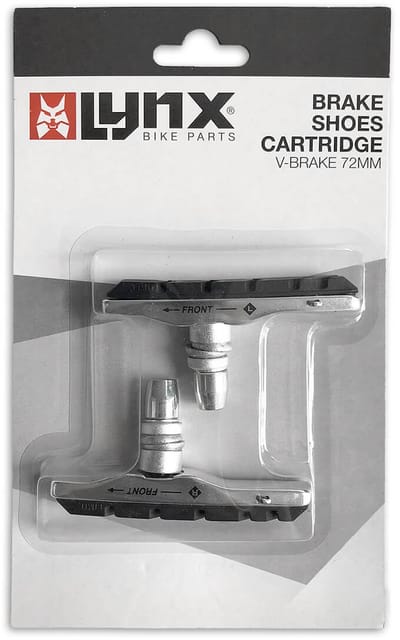 LYNX Remblokken V-brake 72x12 mm - voor of achter - rubber - zwart - 2 stuks