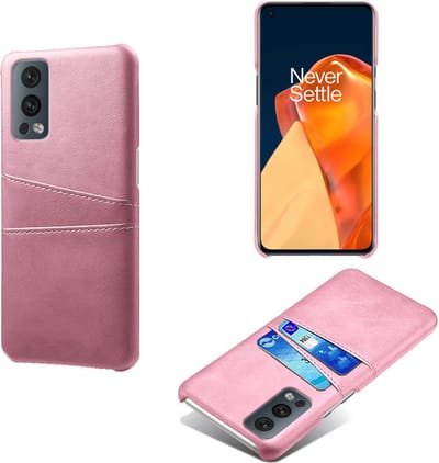 Back Cover met Opbergvakjes + PMMA Screenprotector voor OnePlus Nord 2 _ Roze Goud