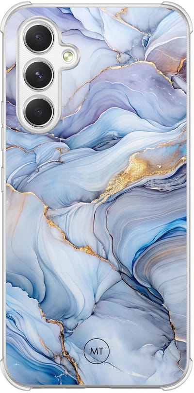 Hoesje (shockproof) geschikt voor Samsung Galaxy A54 - Lavender dream - Extra sterke case - TPU/polycarbonaat - Marmer - Paars, Transparant