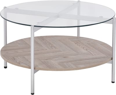 LOVELL - Salontafel - Donkerbruin/Zilver - Hout
