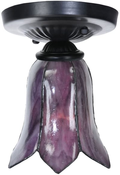 Tiffany plafonnière zwart met Gentian Purple - Art Deco Trade