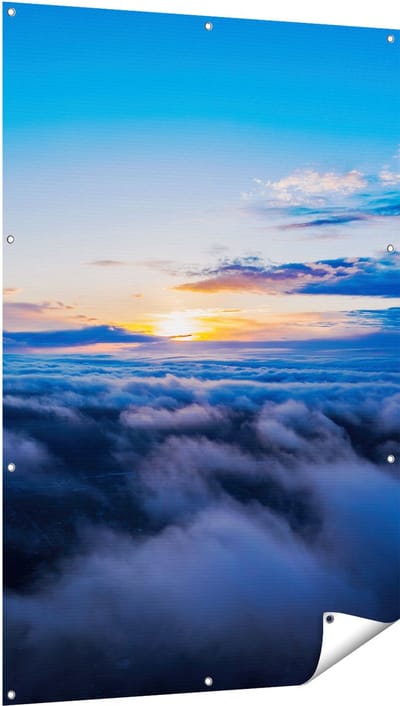 Gards Tuinposter Zonsondergang in de Wolken - 100x150 cm - Tuindoek - Tuindecoratie - Wanddecoratie buiten - Tuinschilderij