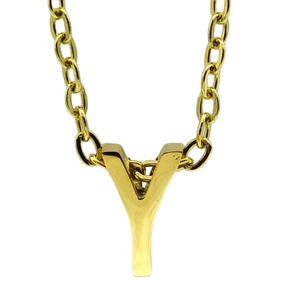 Initial ketting letter Y - Minimalistisch - Goudkleurig Staal