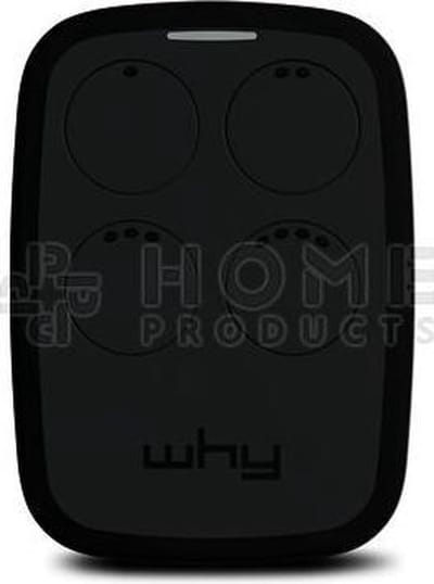 Why Evo, 2nd generation, vervangende handzender, universele afstandsbediening, Licorice Black, 4 - knops voor uw poort en garagedeur
