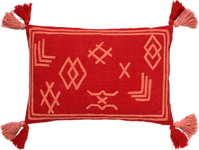 Dutch Decor ZOLA - Kussenhoes van katoen Aurora Red 40x60 cm - rood - met rits - zonder binnenkussen