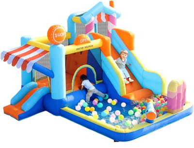 Betaalbare Goederen® Springkussen met glijbaan - springkussens - springkussen peuter - springkussen voor binnen - stormbaan - springkussens & ballenbakken