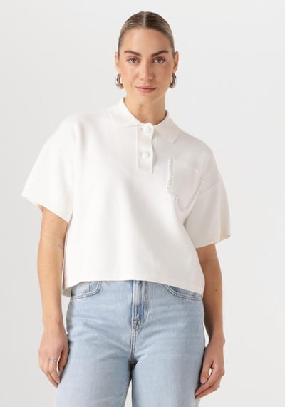Liu Jo Maglia Chiusa M/l Tops & T-shirts Dames - Shirt - Wit - Maat L