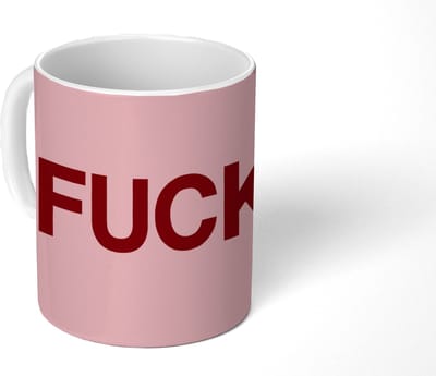 Mok - Koffiemok - Statement - Krachtig - Roze - Mokken - 350 ML - Beker - Koffiemokken - Theemok