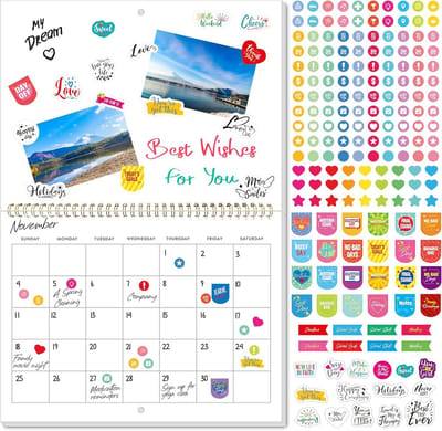 Kladkalender Wandkalender - Maandplanner DIY - Creatief Plannen - Dubbelzijdig Gebruik - 30 x 23 cm - Wit