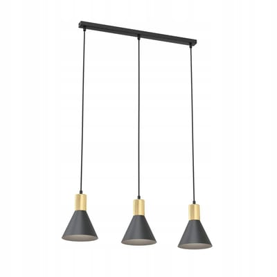 Emibig ROSA 3 BL Hanglamp Zwart Goud - Stijlvol Loft Design