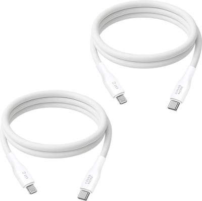 Oplaadkabel geschikt voor iPhone 14 13 12 11 x - Lightning naar usb C kabel - Oplader - 2 stuks - 2 meter - Lang - Wit