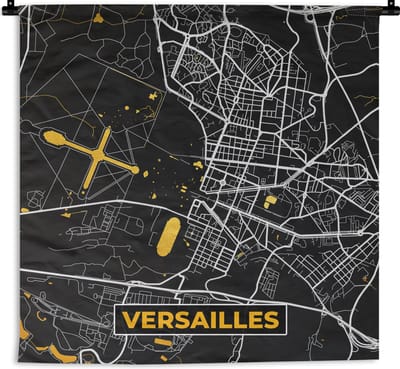 Wandkleed - Wanddoek - Plattegrond – Versailles – Stadskaart – Kaart – Frankrijk - 180x180 cm - Wandtapijt