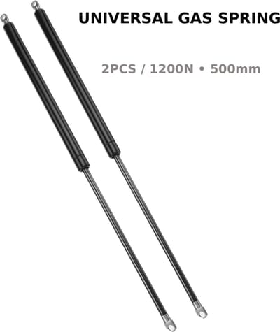 SONNENH Gasveer 1200N 500 mm - RVS set van 2 voor kofferbak, boot, caravan en meubel