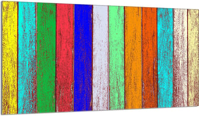 TMK ArtDeko Serie - Beschermplaat van Glas - 90x52 cm - Kleurrijk - Veilig - Multifunctioneel
