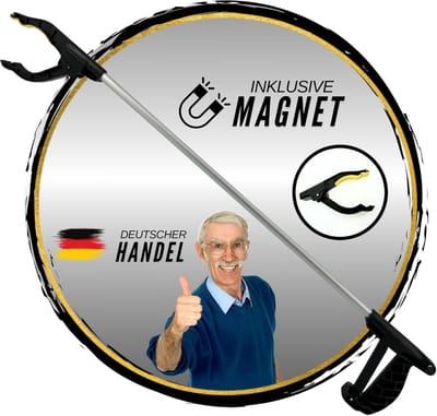 Aluminium Grijptang - Grijphulp Magneet - Dagelijkse Hulp - Lichtgewicht Aluminium - 76.5 cm - Grijs