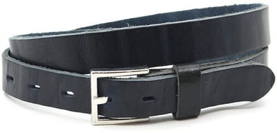 Dames riem zwart wave leer - 2.5 cm breed - Leer - Smalle riem - Casual - Maat 85