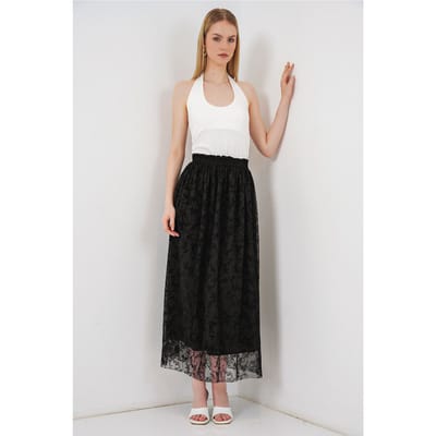 Bloemen Hoge Taille Maxi A-Lijn Rok