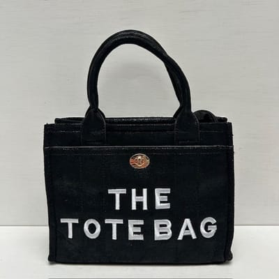 Metallic tote bag met gouden detail zwart klein Zwart