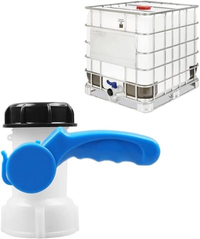 Waterreservoir adapter met IBC afvoerkraan en klepkraan - 62 mm - Universele kogelkraan voor 1000 liter tank