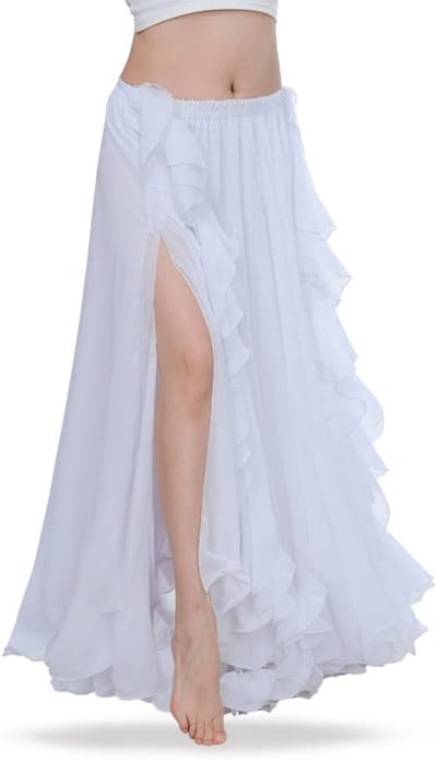 Belly Dance Kostuum voor Vrouwen met Chiffon Maxi Rok, Sexy Split en Flamenco Stijl voor Optredens en Dansen
