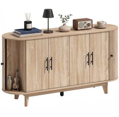 HOMCOM Dressoir - MDF - 147 x 40 x 76 cm - Eikenhout