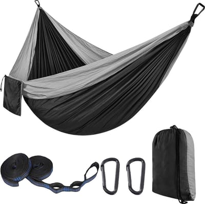 Camping Hangmat - Dubbele Reishangmat - Ontspannen Buiten - Scheurbestendig Materiaal - 300x200 Cm - J