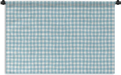 Wandkleed - Wanddoek - Pastel - Blauw - Patronen - 180x120 cm - Wandtapijt