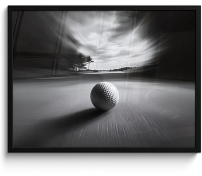 Poster in lijst - Fotolijst 70x50 cm - Posters - Golfbal - Wazig - Zwart - Posterlijst zwart - Decoratie - Wanddecoratie woonkamer - Muurdecoratie slaapkamer
