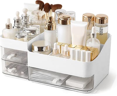 Make-up Organizer - Bureau Opberger - Sieraden Opbergen - Stofdichte Laden - 34.5 cm - Wit