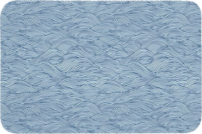 Badmat 90x60 cm - Antislip - Golven - Ritmisch - Blauw - Badmatten voor badkamer - Badkamermat - Douchemat - Badkamer mat