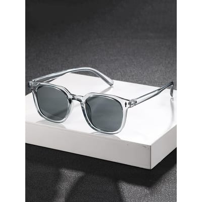 1 STuks Vierkant Transparant Grijs Plastic Frame Zonnebril Coole Street Style Buiten Dagelijks Leven Tinten Accessoires gray