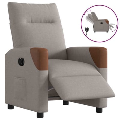 vidaXL - Fauteuil - verstelbaar - elektrisch - stof - taupe