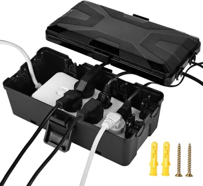 Waterdichte Elektrische Doos voor Buiten, Weerbestendige Verlengkabel, Bescherming en Socket, Groot Formaat 26.2 x 15 x 9.5 cm, Geschikt voor Tuin en Terras