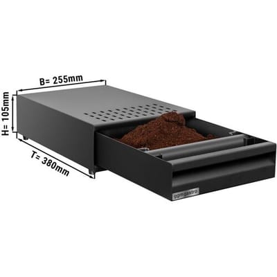 GGM Gastro Kaffeesatzschublade - Einzeln - 255x380x105mm - mit Abklopfer - Schwarz Zwart