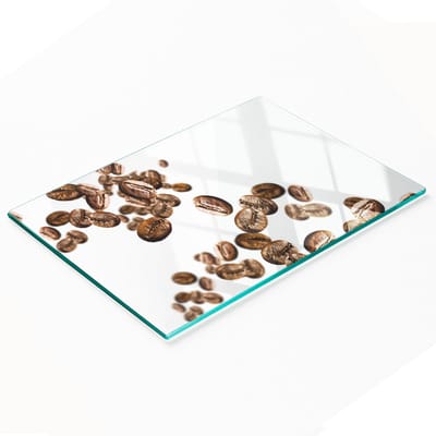 Decoratieve glazen snijplank met koffieboonmotief, 80x52 cm