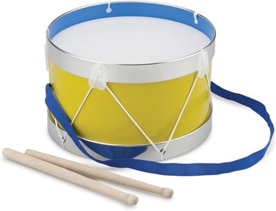 Houten Speelgoed Drum - Kinder Drumstel Percussie - Muziek Maken Leren - Veilig Gecertificeerd Speelgoed - Ø 22 cm - Geel