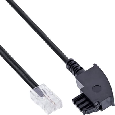InLine® TAE-F kabel voor DSL-routers, TAE-F male naar RJ45 8P2C, 0,5m