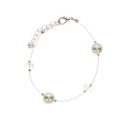 Behave - Armband - parels wit facet kralen - fijn stijl - nikkelvrij