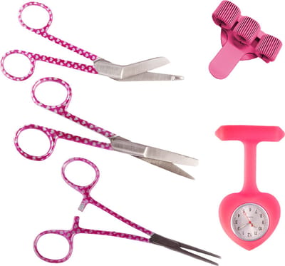 Hospitrix Verpleegkundige Set Roze | Scharenset Verpleegkundige | Verpleegster Horloge - Zusterhorloge | Pennenhouder | Accessoires | MDR Gecertificeerd | Verpleegkundige Cadeau - Verpleegkundige Horloge - Zusterhorloge