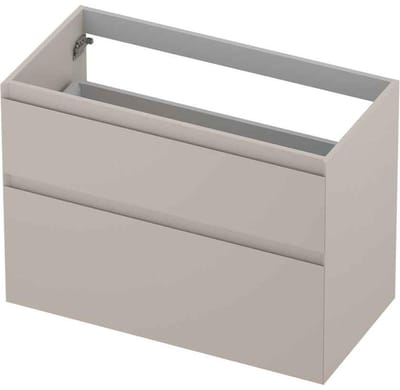 INK - Onderkast 2 Laden Greeploos Gelakt 45gr A-symmetrisch - 900x450x650 Mm - Mat Kasjmier Grijs