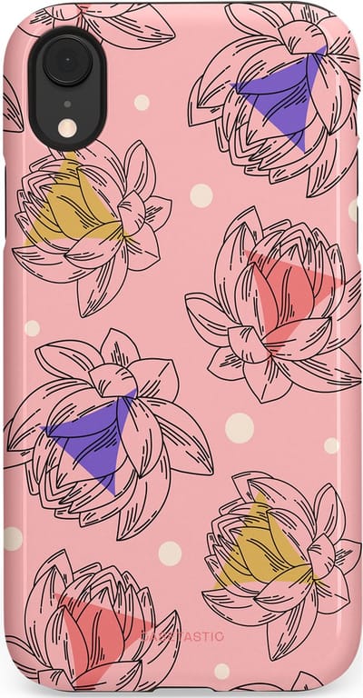 Casetastic Hoesje Geschikt voor Apple iPhone Xr - Stijlvolle Beschermende Duo-layer Case - Bloemen Pastel Roze