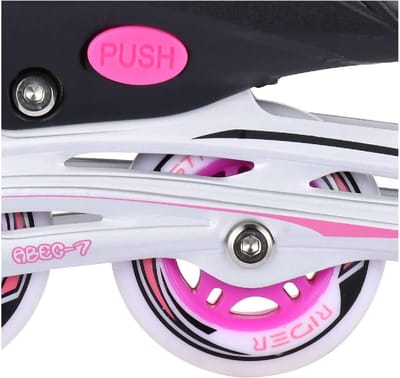 Inline Skates - Skeelers Kinderen - Buiten Skaten - Verstelbare Maat - Maat 39-42 - Roze Grijs