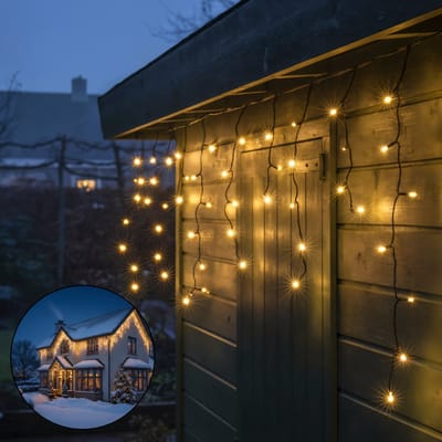 Lighto Kerstverlichting Ijspegel - 120 LED's - IP44 - Binnen & Buiten - Ijspegelverlichting - 8-Functies - 4 m - Warm Wit