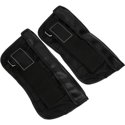 Lot de 2 sacs de sable de boxe vides en cuir artificiel, bandages de poignet réglables, force de 1 à 4 kg black
